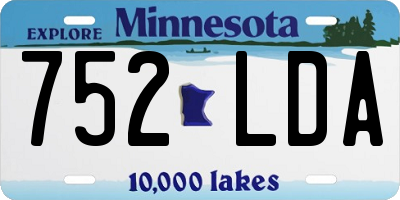 MN license plate 752LDA