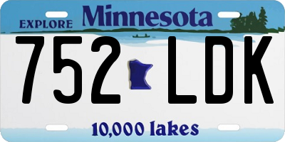 MN license plate 752LDK