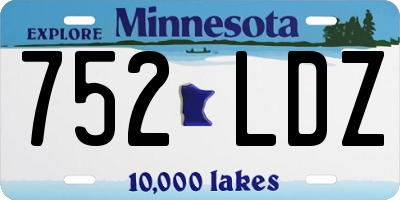 MN license plate 752LDZ