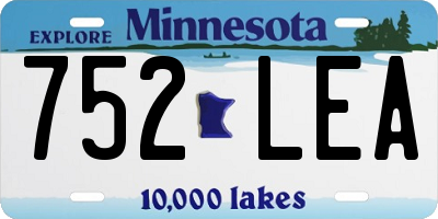 MN license plate 752LEA