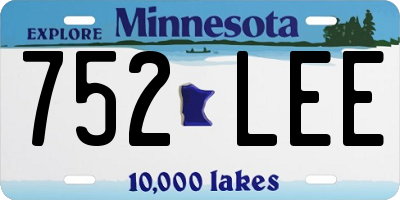 MN license plate 752LEE