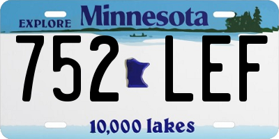 MN license plate 752LEF