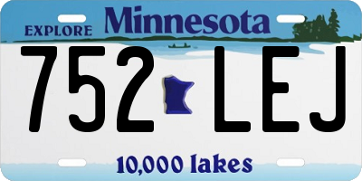 MN license plate 752LEJ