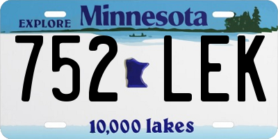 MN license plate 752LEK