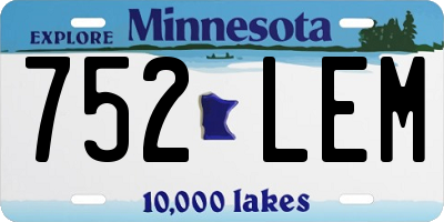 MN license plate 752LEM