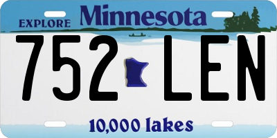 MN license plate 752LEN