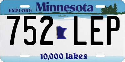 MN license plate 752LEP
