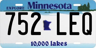 MN license plate 752LEQ