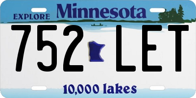 MN license plate 752LET