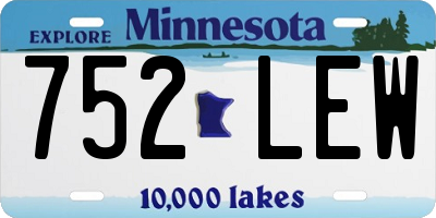 MN license plate 752LEW