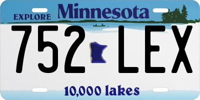 MN license plate 752LEX