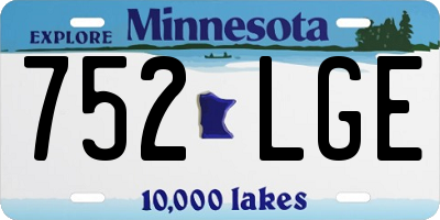 MN license plate 752LGE