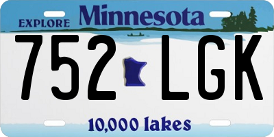 MN license plate 752LGK