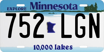 MN license plate 752LGN