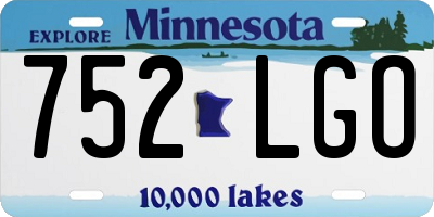MN license plate 752LGO