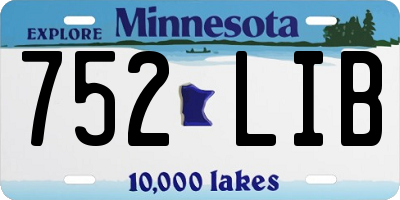 MN license plate 752LIB
