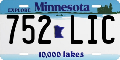 MN license plate 752LIC