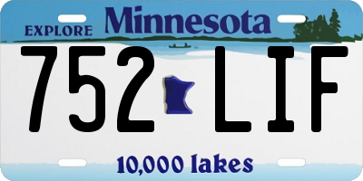 MN license plate 752LIF