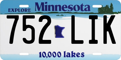 MN license plate 752LIK