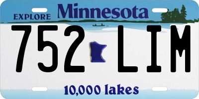 MN license plate 752LIM