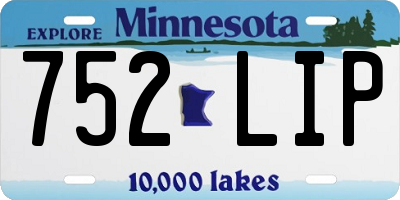 MN license plate 752LIP