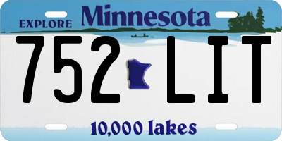 MN license plate 752LIT