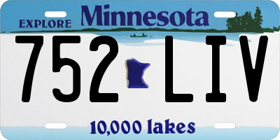 MN license plate 752LIV