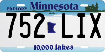 MN license plate 752LIX