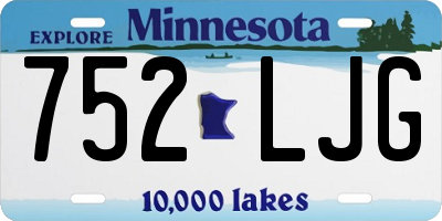 MN license plate 752LJG