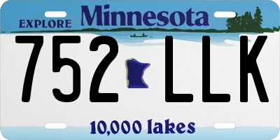 MN license plate 752LLK