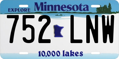 MN license plate 752LNW