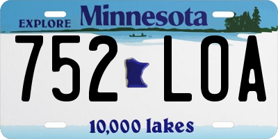 MN license plate 752LOA