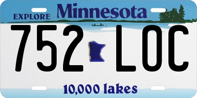 MN license plate 752LOC