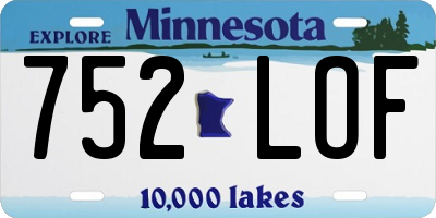 MN license plate 752LOF