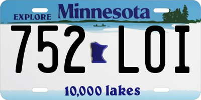 MN license plate 752LOI