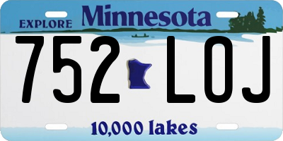 MN license plate 752LOJ