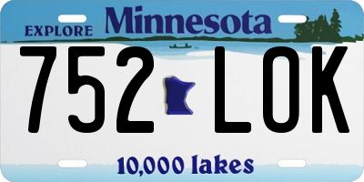 MN license plate 752LOK