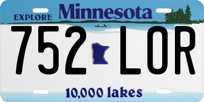 MN license plate 752LOR