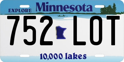 MN license plate 752LOT