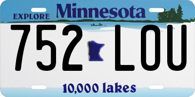 MN license plate 752LOU