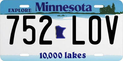 MN license plate 752LOV
