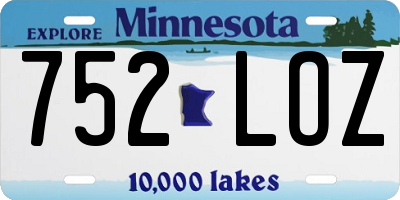MN license plate 752LOZ