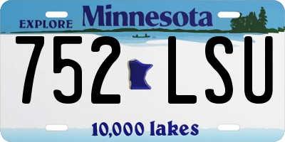 MN license plate 752LSU