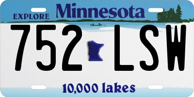 MN license plate 752LSW