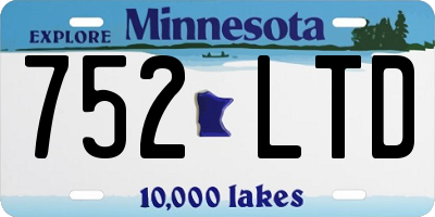 MN license plate 752LTD