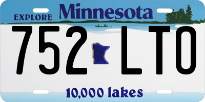 MN license plate 752LTO