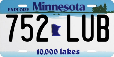 MN license plate 752LUB