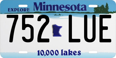 MN license plate 752LUE