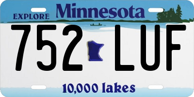 MN license plate 752LUF