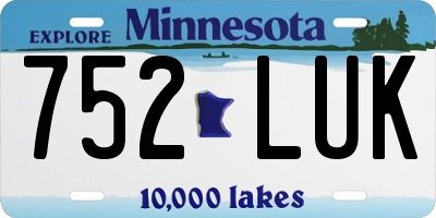MN license plate 752LUK